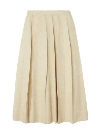 Loro Piana Pleated Woven Midi Skirt | Thumbnail 1 Loro Piana Pleated Woven Midi Skirt | Thumbnail 1