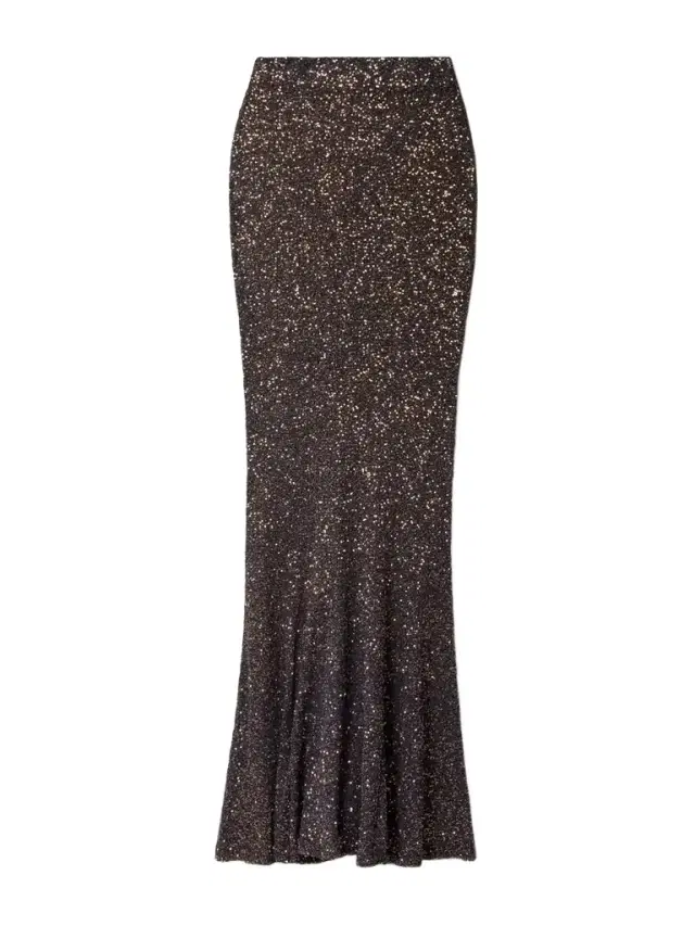 Sequined Stretch-knit Maxi Skirt