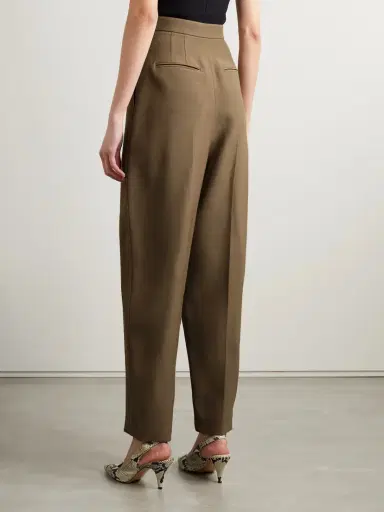 Khaite Ashford Pleated Woven Tapered Pants | Thumbnail 4