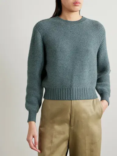 Loro Piana Ashi Cropped Ribbed Cashmere Sweater | Thumbnail 3
