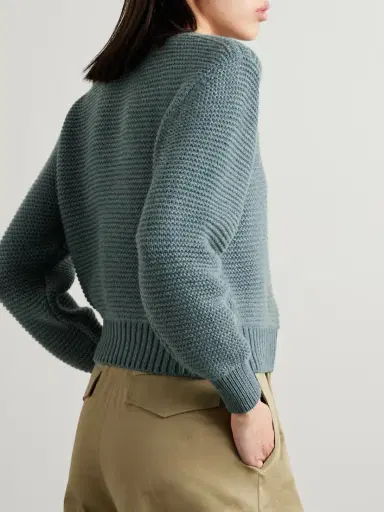 Loro Piana Ashi Cropped Ribbed Cashmere Sweater | Thumbnail 4