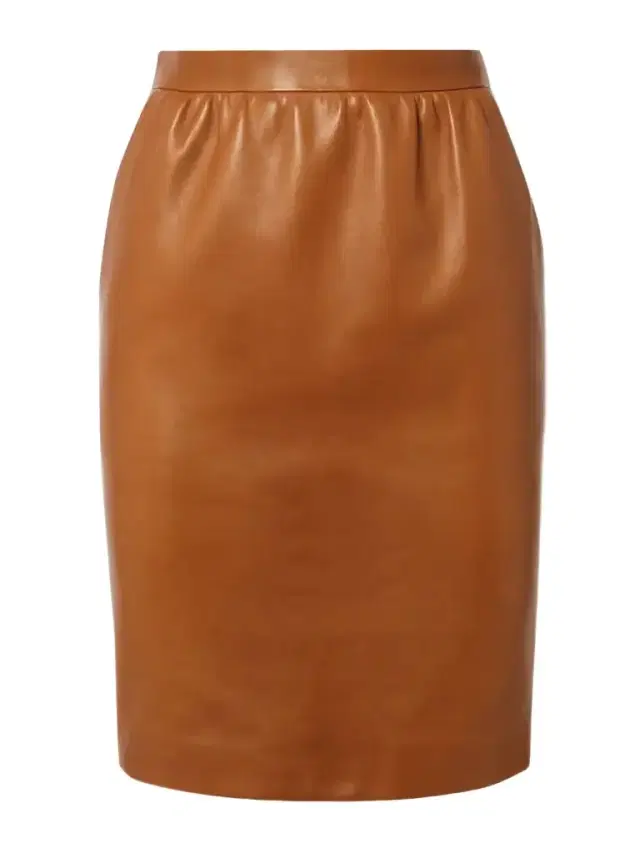 Gathered Leather Skirt
