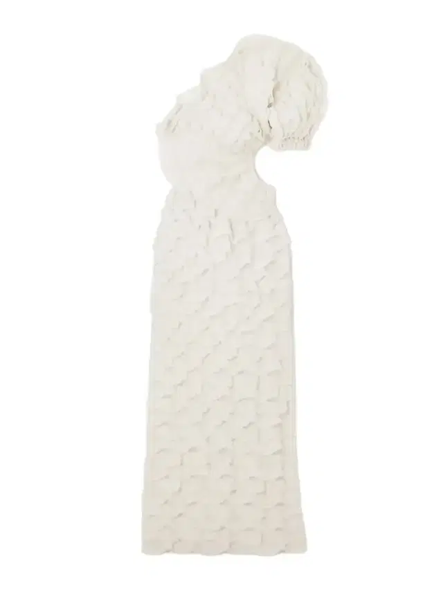 One-shoulder Cutout Ruffled Silk-blend Gown - x large