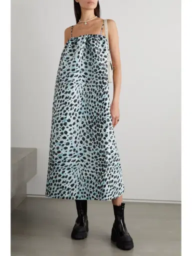 GANNI + Net Sustain Recycled Leopard-jacquard Dress | Thumbnail 2