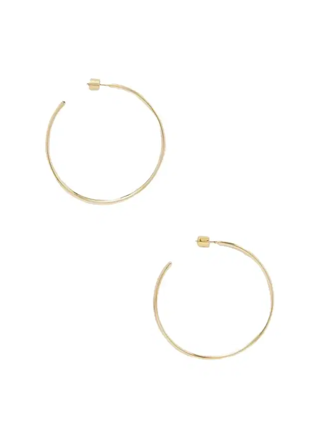2"" Thread Gold-plated Hoop Earrings
