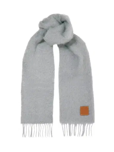 Loewe Leather-trimmed Fringed Mohair-blend Scarf | Thumbnail 1 Loewe Leather-trimmed Fringed Mohair-blend Scarf | Thumbnail 1