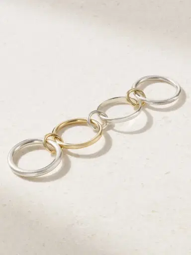 Spinelli Kilcollin Cancer Set Of Four 18-karat Gold And Sterling Silver Ring | Thumbnail 4 Spinelli Kilcollin Cancer Set Of Four 18-karat Gold And Sterling Silver Ring | Thumbnail 4