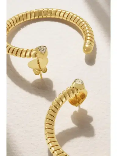 Marina B Trisolina 18-karat Gold Diamond Hoop Earrings | Thumbnail 3 Marina B Trisolina 18-karat Gold Diamond Hoop Earrings | Thumbnail 3