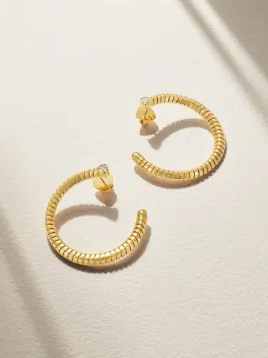 Marina B Trisolina 18-karat Gold Diamond Hoop Earrings | Thumbnail 1 Marina B Trisolina 18-karat Gold Diamond Hoop Earrings | Thumbnail 1