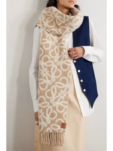 Loewe Fringed Jacquard-knit Scarf | Thumbnail 2 Loewe Fringed Jacquard-knit Scarf | Thumbnail 2