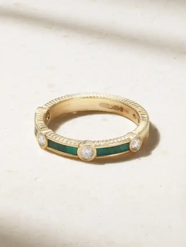 Rayon 18-karat Gold, Malachite And Diamond Ring