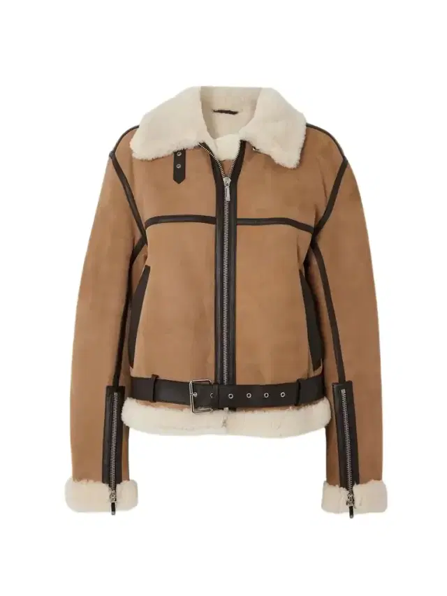 + Net Sustain Leather-trimmed Shearling Jacket