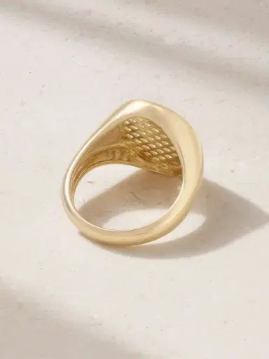 Sydney Evan Oval Fishnet 14-karat Diamond Signet Ring | Thumbnail 3