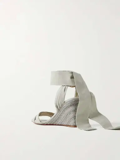 Christian Louboutin Melides Du Désert 85 Cotton-canvas Espadrille Wedge Sandals | Thumbnail 3 Christian Louboutin Melides Du Désert 85 Cotton-canvas Espadrille Wedge Sandals | Thumbnail 3