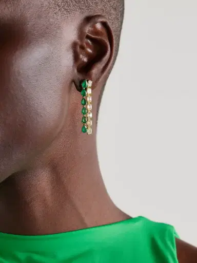 SHAY Mixed 18-karat Gold, Emerald And Diamond Earrings | Thumbnail 2 SHAY Mixed 18-karat Gold, Emerald And Diamond Earrings | Thumbnail 2