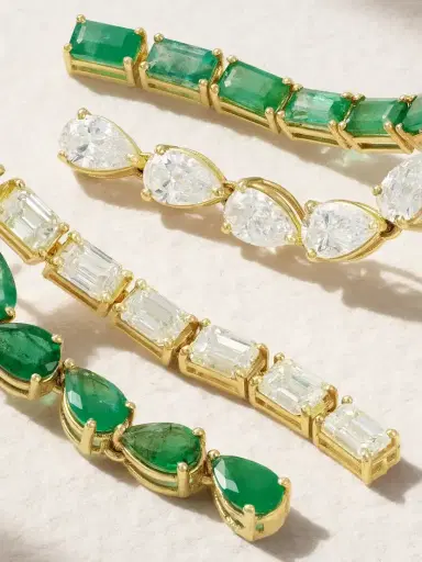 SHAY Mixed 18-karat Gold, Emerald And Diamond Earrings | Thumbnail 4 SHAY Mixed 18-karat Gold, Emerald And Diamond Earrings | Thumbnail 4