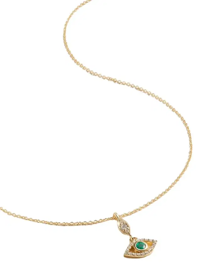 14-karat Recycled Gold, Emerald And Diamond Necklace