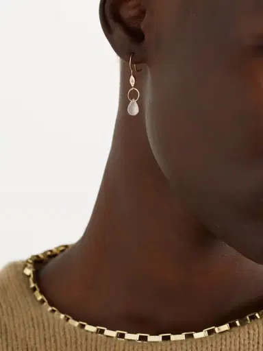 Melissa Joy Manning 14-karat Recycled Gold, Rose Quartz And Diamond Earrings | Thumbnail 2 Melissa Joy Manning 14-karat Recycled Gold, Rose Quartz And Diamond Earrings | Thumbnail 2