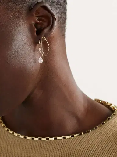 Melissa Joy Manning 14-karat Recycled Gold, Rose Quartz And Diamond Earrings | Thumbnail 4 Melissa Joy Manning 14-karat Recycled Gold, Rose Quartz And Diamond Earrings | Thumbnail 4