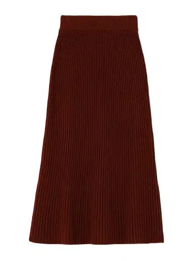 Loro Piana Ikeda Ribbed Silk And Cotton-blend Midi Skirt | Thumbnail 1 Loro Piana Ikeda Ribbed Silk And Cotton-blend Midi Skirt | Thumbnail 1