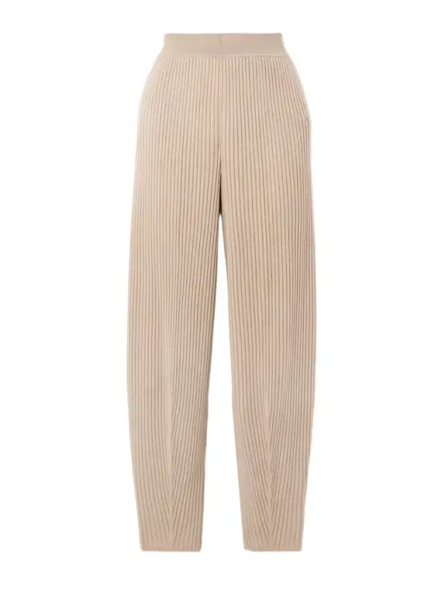 Loro Piana Ribbed Cashmere Tapered Pants