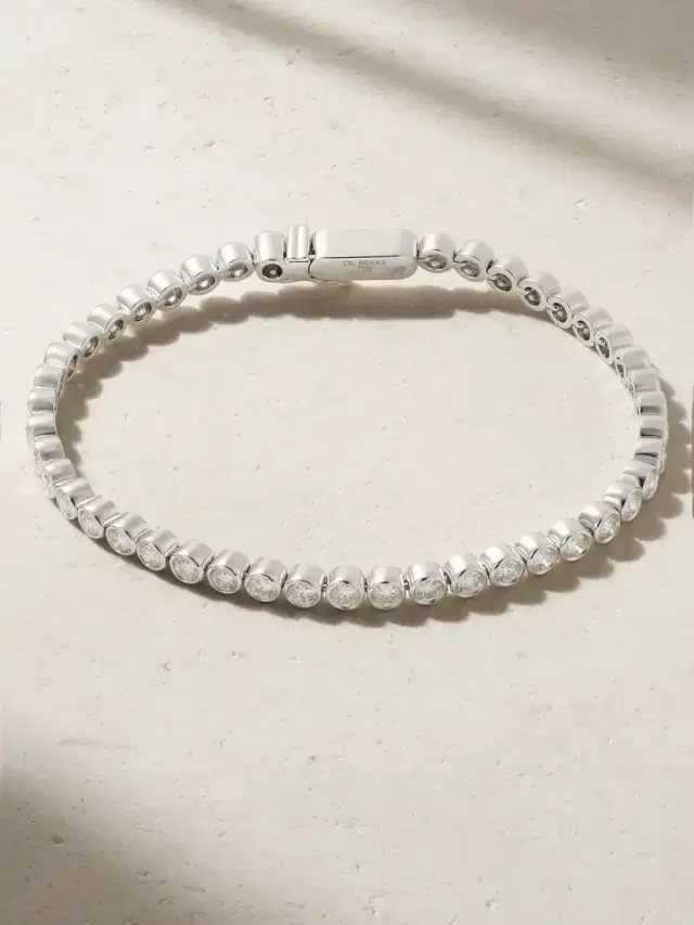 De Beers London Diamond Lines Db Classic Eternity 18-karat White Gold Diamond Bracelet