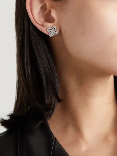 De Beers London Lotus By De Beers 18-karat White Gold Diamond Earrings | Thumbnail 2 De Beers London Lotus By De Beers 18-karat White Gold Diamond Earrings | Thumbnail 2