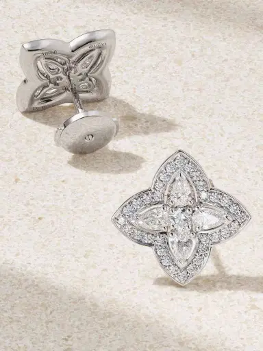 De Beers London Lotus By De Beers 18-karat White Gold Diamond Earrings | Thumbnail 3 De Beers London Lotus By De Beers 18-karat White Gold Diamond Earrings | Thumbnail 3