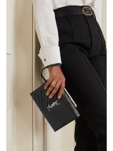 Saint Laurent Cassandre Matelassé Textured-leather Pouch | Thumbnail 2
