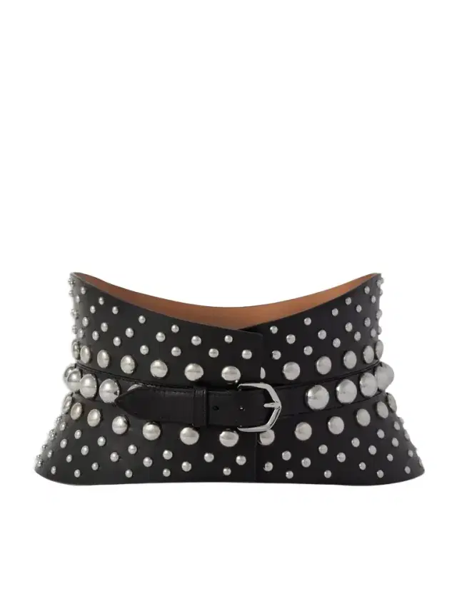 Neo Bustier Studded Leather Waist Belt