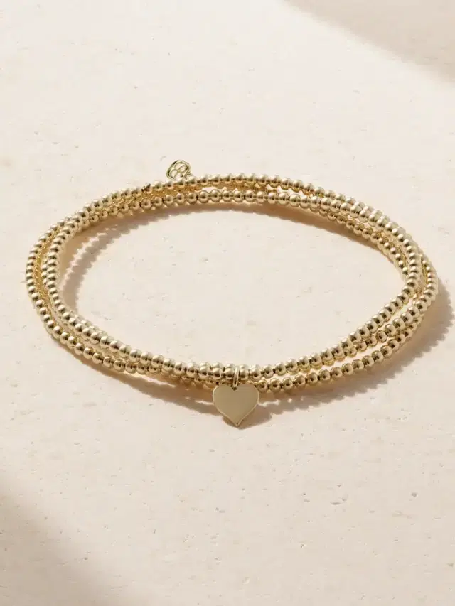 Tiny Pure Heart 14-karat Gold Bracelet