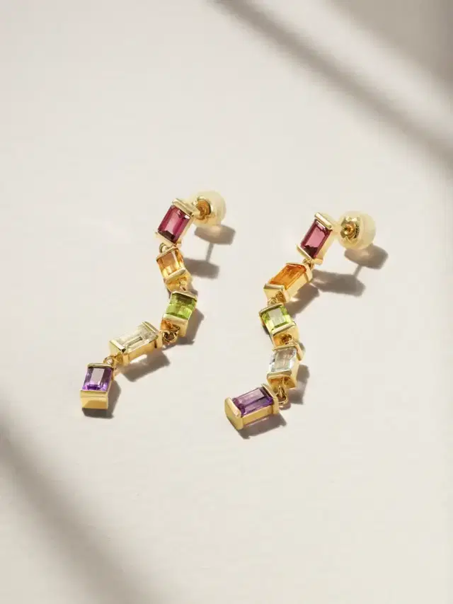 14-karat Recycled Gold Multi-stone Earrings