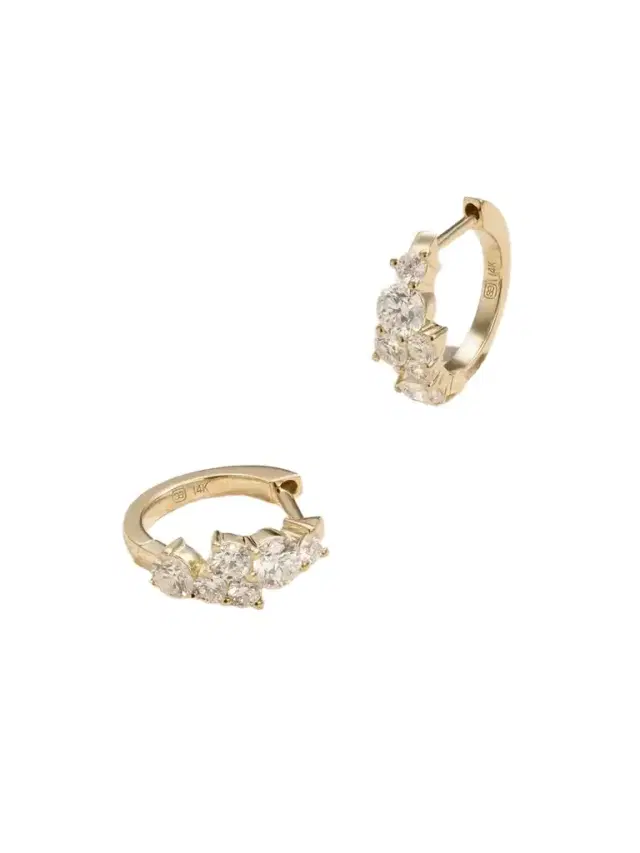 Sydney Evan 14-karat Gold Diamond Hoop Earrings
