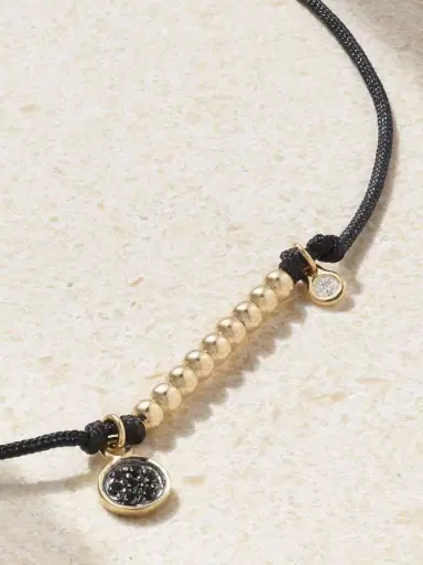 Sydney Evan 14-karat Gold, Cord And Diamond Bracelet | Thumbnail 4 Sydney Evan 14-karat Gold, Cord And Diamond Bracelet | Thumbnail 4