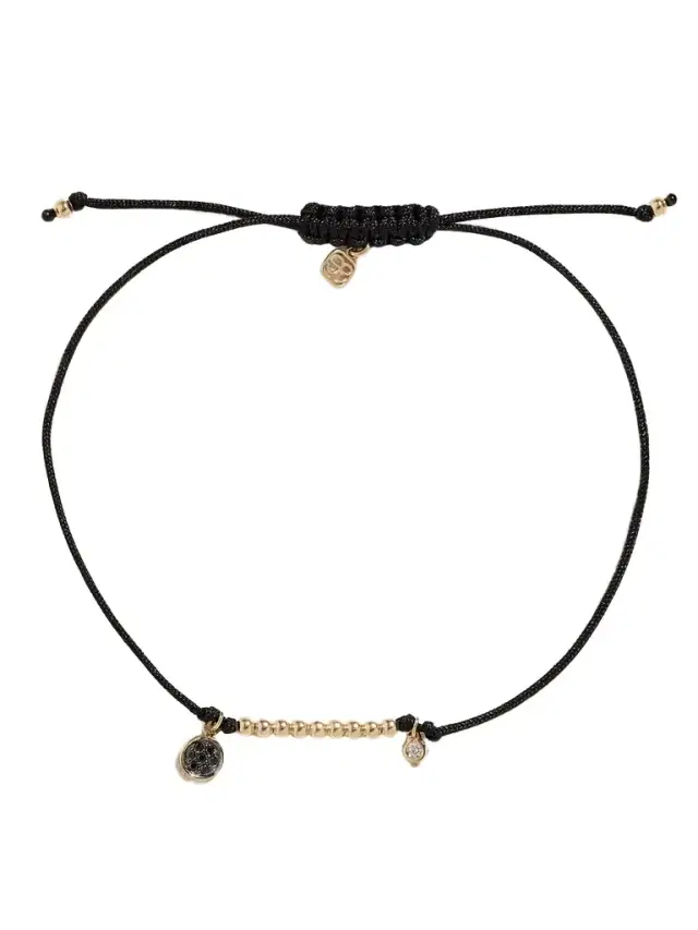 Sydney Evan 14-karat Gold, Cord And Diamond Bracelet