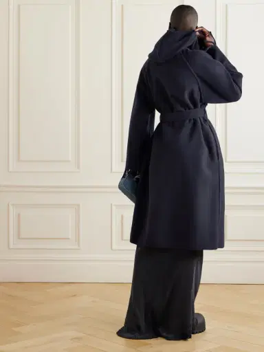 Balenciaga Fringed Hooded Brushed Wool Coat | Thumbnail 4 Balenciaga Fringed Hooded Brushed Wool Coat | Thumbnail 4