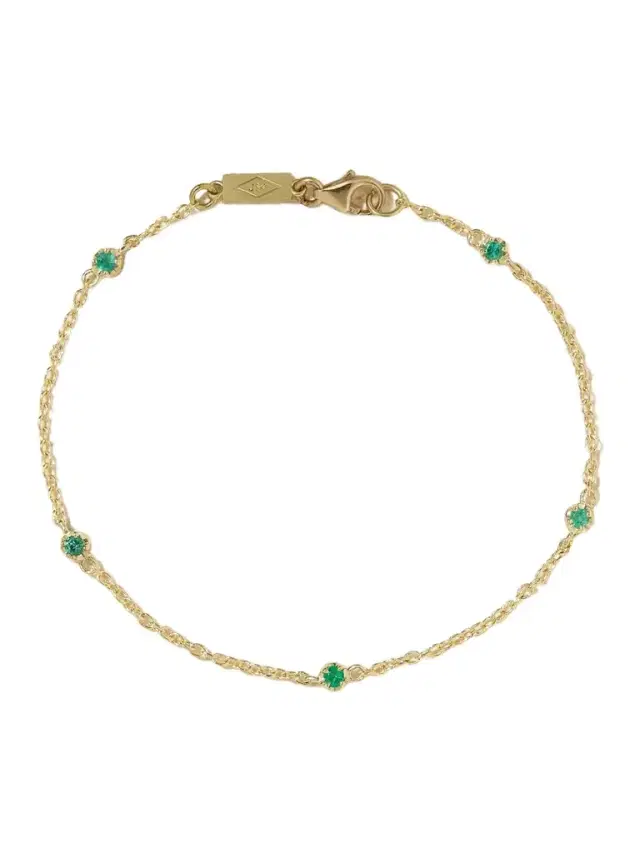 Jennifer Meyer 18-karat Gold Emerald Bracelet