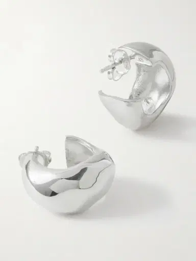 AGMES Celia Small Recycled Silver Hoop Earrings | Thumbnail 3 AGMES Celia Small Recycled Silver Hoop Earrings | Thumbnail 3