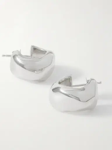 AGMES Celia Small Recycled Silver Hoop Earrings | Thumbnail 4 AGMES Celia Small Recycled Silver Hoop Earrings | Thumbnail 4