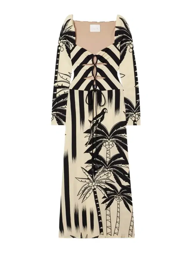 + Net Sustain Determined Vaquera Printed Cutout Stretch-jersey Midi Dress