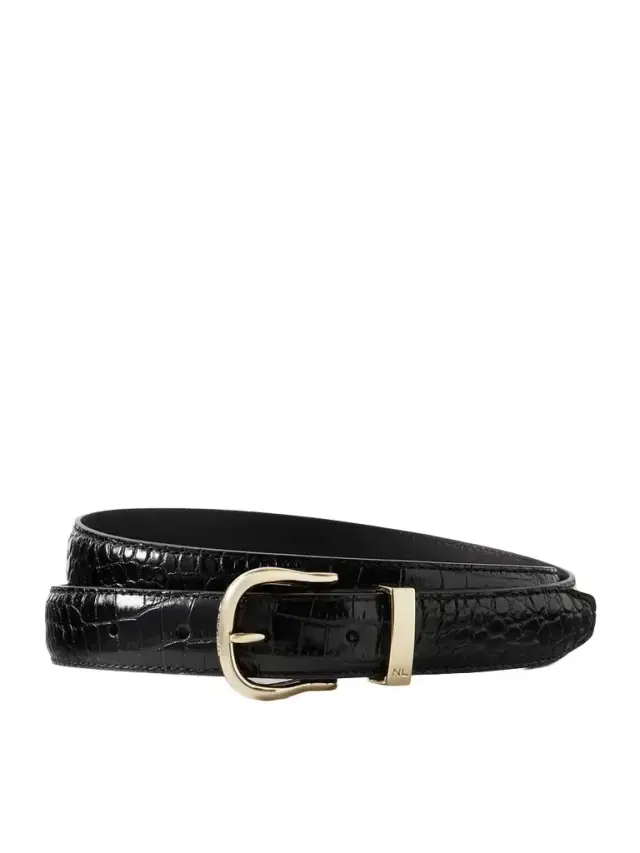 Louise Croc-effect Leather Belt