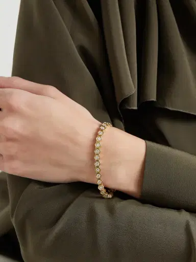 KOLOURS JEWELRY Hexagon Xxlarge 18-karat Gold Diamond Tennis Bracelet | Thumbnail 2