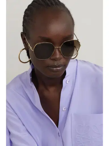 Gucci Eyewear Gg Horsebit D-frame Gold-tone Metal Sunglasses | Thumbnail 2