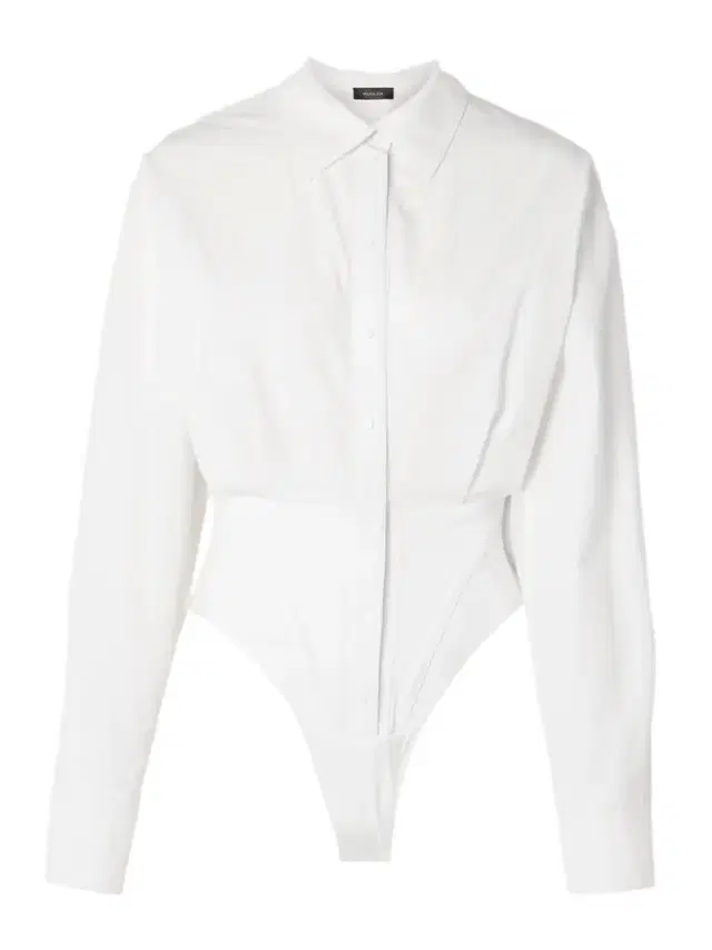 Jersey-trimmed Cotton-poplin Thong Bodysuit