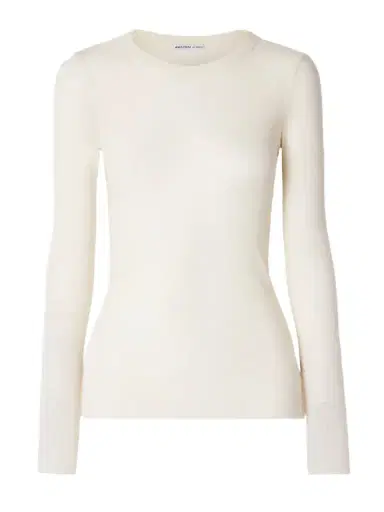 James Perse Ribbed Cotton And Cashmere-blend T-shirt | Thumbnail 1 James Perse Ribbed Cotton And Cashmere-blend T-shirt | Thumbnail 1