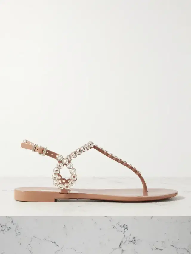 Almost Bare Crystal-embellished Pvc Sandals