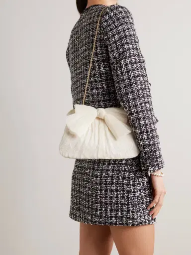 Loeffler Randall Rayne Bow-embellished Plissé-organza Clutch | Thumbnail 6