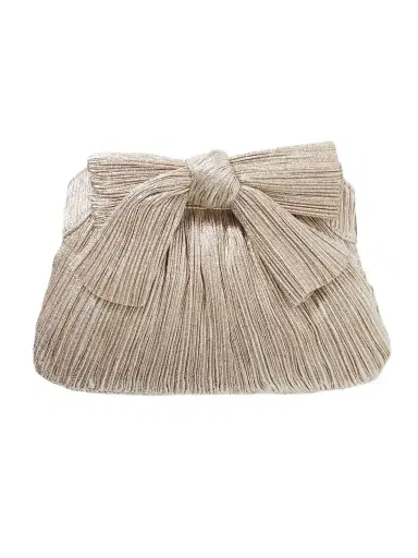 Loeffler Randall Rayne Bow-embellished Plissé-lamé Clutch | Thumbnail 1 Loeffler Randall Rayne Bow-embellished Plissé-lamé Clutch | Thumbnail 1