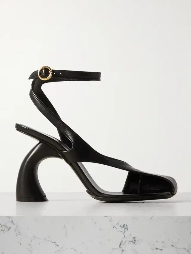 Cutout Leather Sandals