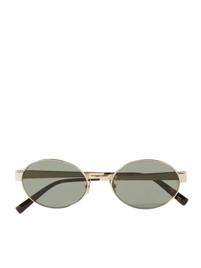 Oval-frame Gold-tone Sunglasses